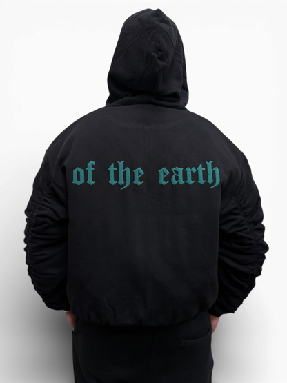 PAEKA BOMBER FLEECE HOODIE - BLACK